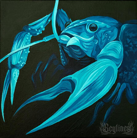 Blue Lobster Acrylic Painting Blue Lobster Acrylic Painting