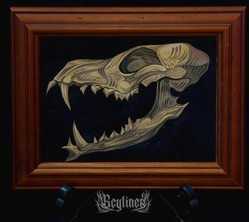 Fox Skull Acrylic Painting