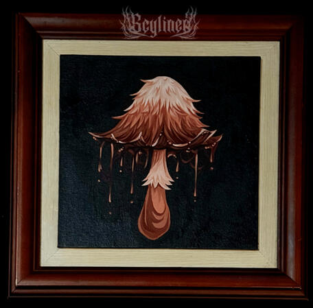 Inky Cap Mushroom Acrylic Painting
